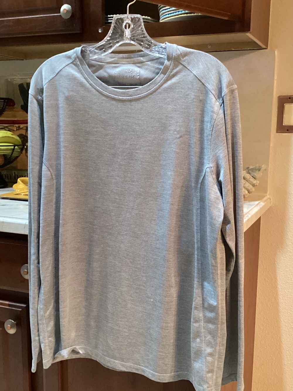 Reel Legends Men's Long Sleeve Crewneck Shirt - Light Gray